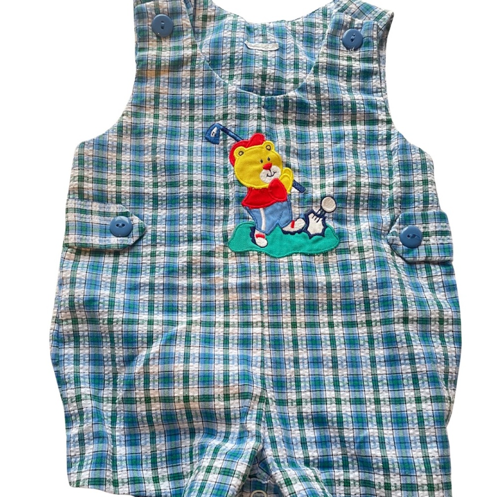 Vintage Golf bear Baby Romper